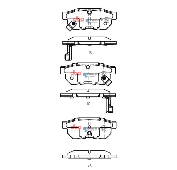 1998-2001 Acura Integra & More | DBA SSEV Street Series Brake Pads [Rear] | DB1163SSEV - Image 5