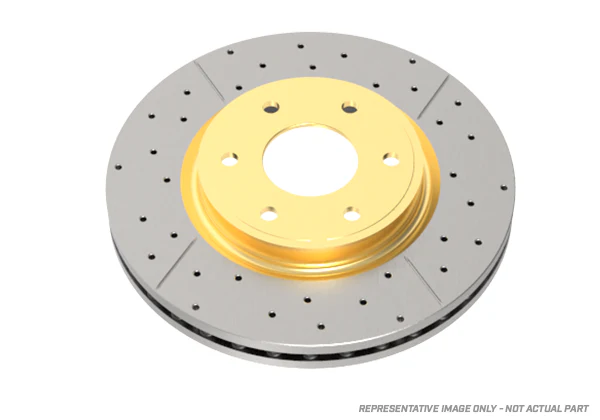 1998-2001 Acura Integra & More | DBA Street Series Gold Cross-Drilled/Slotted Brake Rotor [Rear] | DBA475X