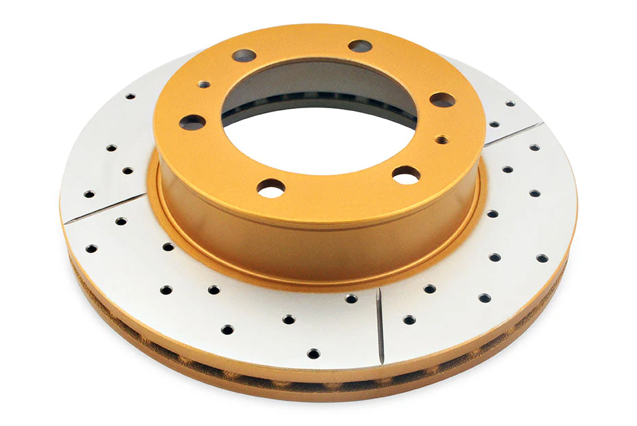 2001-2007 Toyota Highlander & More | DBA Street Series Gold Cross-Drilled/Slotted Brake Rotor [Front] | DBA2714X
