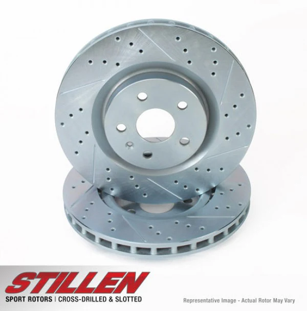 2003-05 Infiniti G35 / Nissan 350Z [Z33] , Rogue Rear Cross Drilled & Slotted 1-Piece Sport Rotors - w/STD Calipers (Set of 2) NIS71002 - Image 2