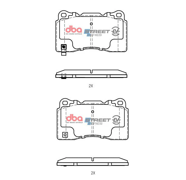 2003-2008 Subaru Impreza & More | DBA SSEV Street Series Brake Pads [Front | Rear] | DB1678SSEV - Image 5