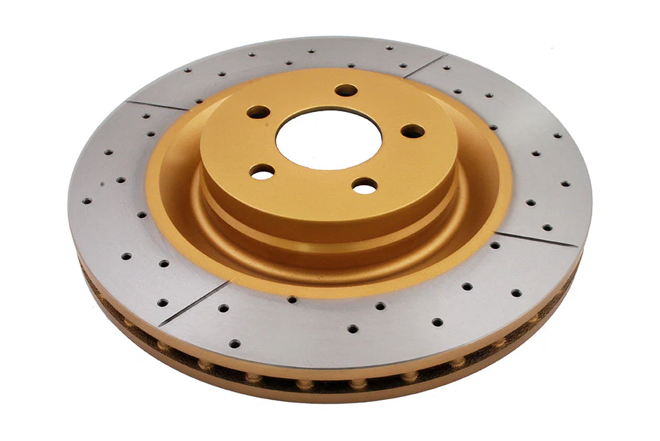 2005-2008 Chrysler 300 & More | DBA Street Series Gold Cross-Drilled/Slotted Brake Rotor [Front] | DBA2444X