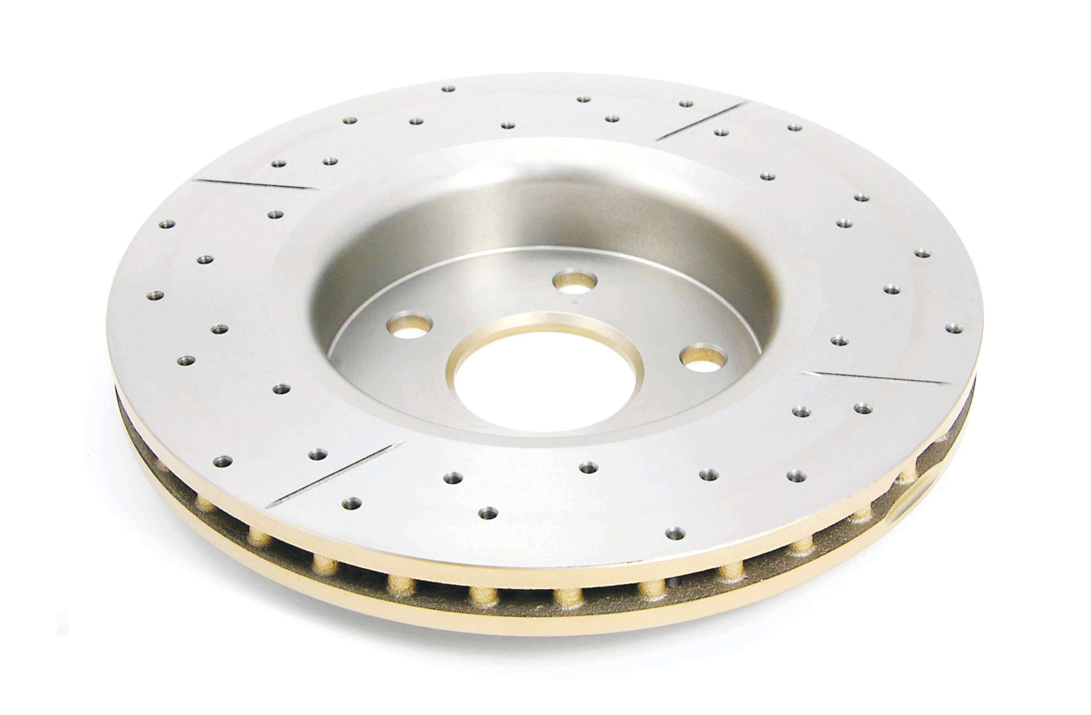 2005-2008 Jeep Grand Cherokee & More | DBA Street Series Gold Cross-Drilled/Slotted Brake Rotor [Front] | DBA2530X - Image 3