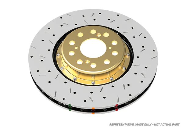 2005-2008 Subaru Legacy & More | DBA 5000 Series Fully Assembled 2-Piece X2 Cross-Drilled/Slotted Brake Rotor [Front] | DBA52650GLDXS-10