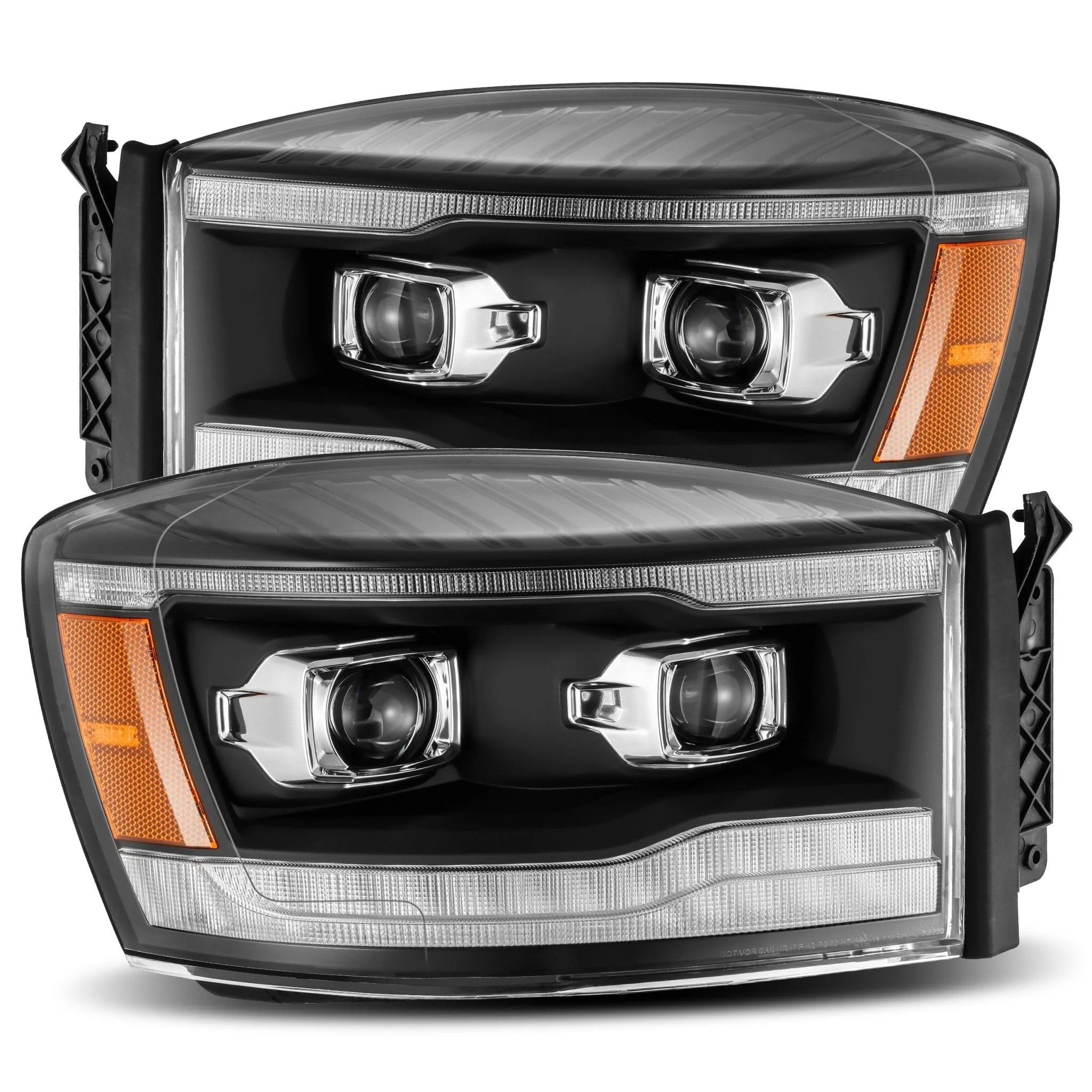 2006-2008 Dodge Ram LUXX-Series LED Projector Headlights Black Alpha-Rex 880535
