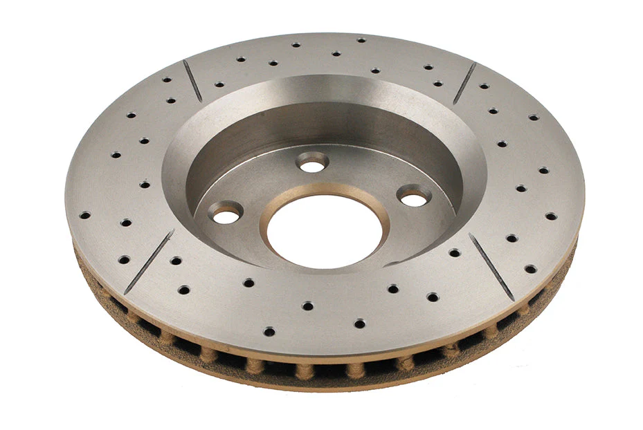 2007-2010 Jeep Wrangler & More | DBA Street Series Gold Cross-Drilled/Slotted Brake Rotor [Front] | DBA2536X - Image 3
