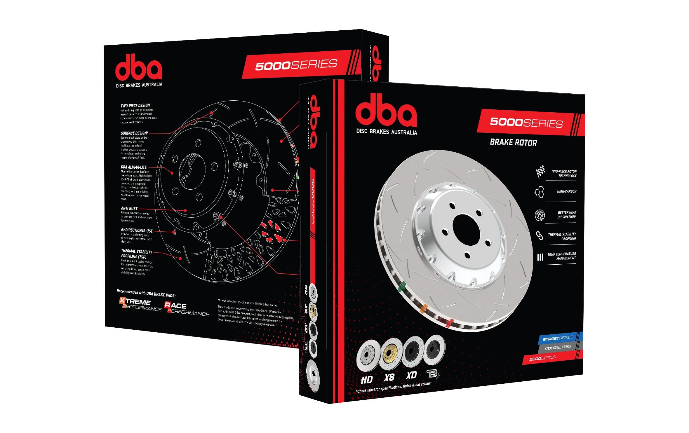 2010-2011 Nissan Pathfinder & More | DBA 5000 Series Fully Assembled 2-Piece X2 Cross-Drilled/Slotted Brake Rotor [Front] | DBA52321BLKXS - Image 2