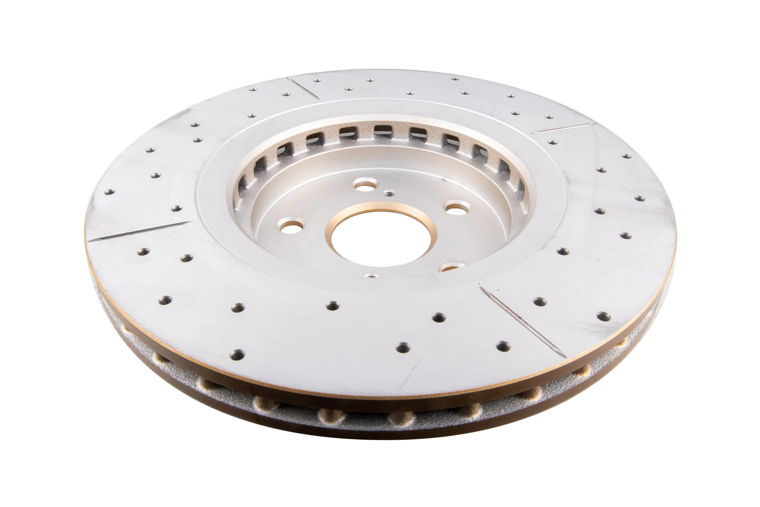 2010-2012 Lexus RX350 & More | DBA Street Series Gold Cross-Drilled/Slotted Brake Rotor [Front] | DBA3450X - Image 3