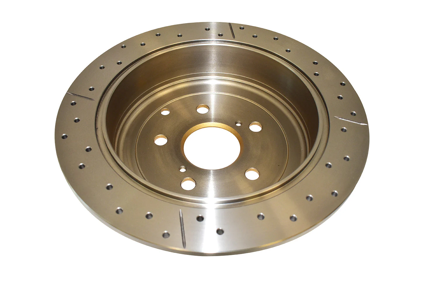 2010-2012 Lexus RX350 & More | DBA Street Series Gold Cross-Drilled/Slotted Brake Rotor [Rear] | DBA2733X - Image 3