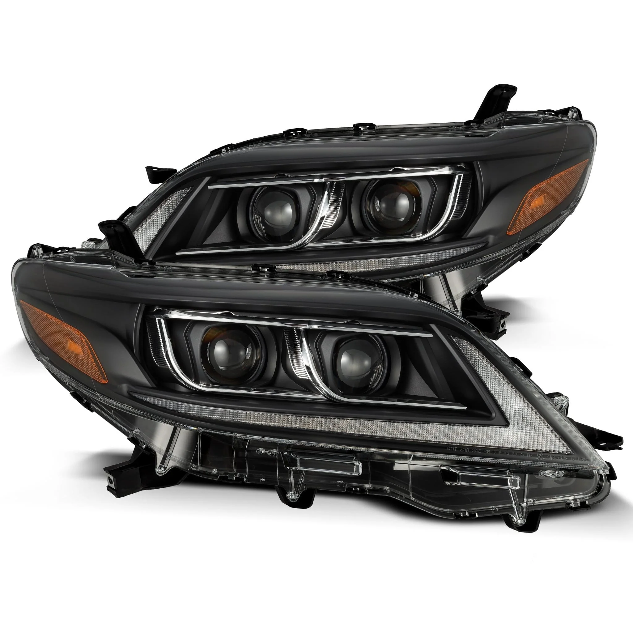 2011-20 Toyota Sienna LUXX-Series Projector Headlights Black Alpha-Rex 880766