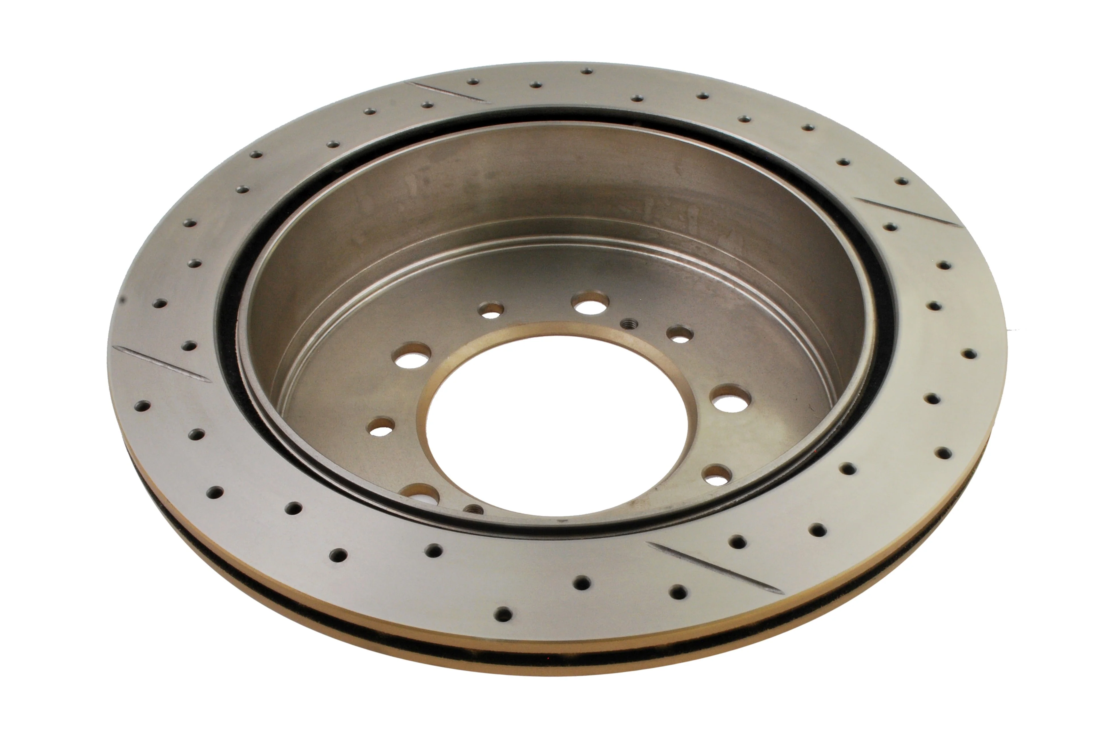 2013-2017 Toyota Land Cruiser & More | DBA Street Series Gold Cross-Drilled/Slotted Brake Rotor [Rear] | DBA2723X - Image 3