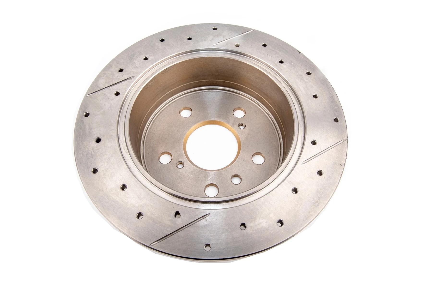 2013-2018 Toyota Avalon & More | DBA Street Series Gold Cross-Drilled/Slotted Brake Rotor [Rear] | DBA2713X