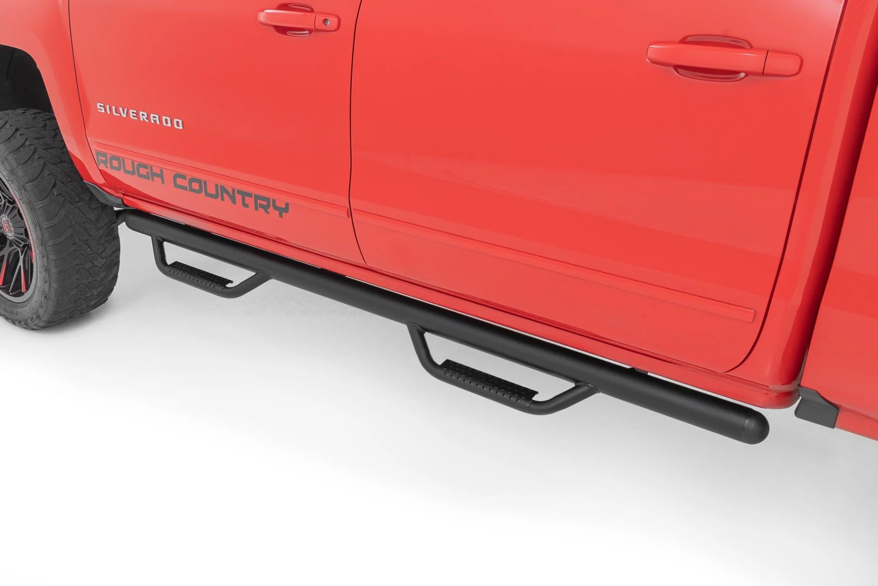 Nerf Steps | Double Cab | 6.5 Ft Bed |GMC Sierra/ Chevrolet Silverado 2WD/4WD | 2014-2018 | Rough Country | RCC1489QCB