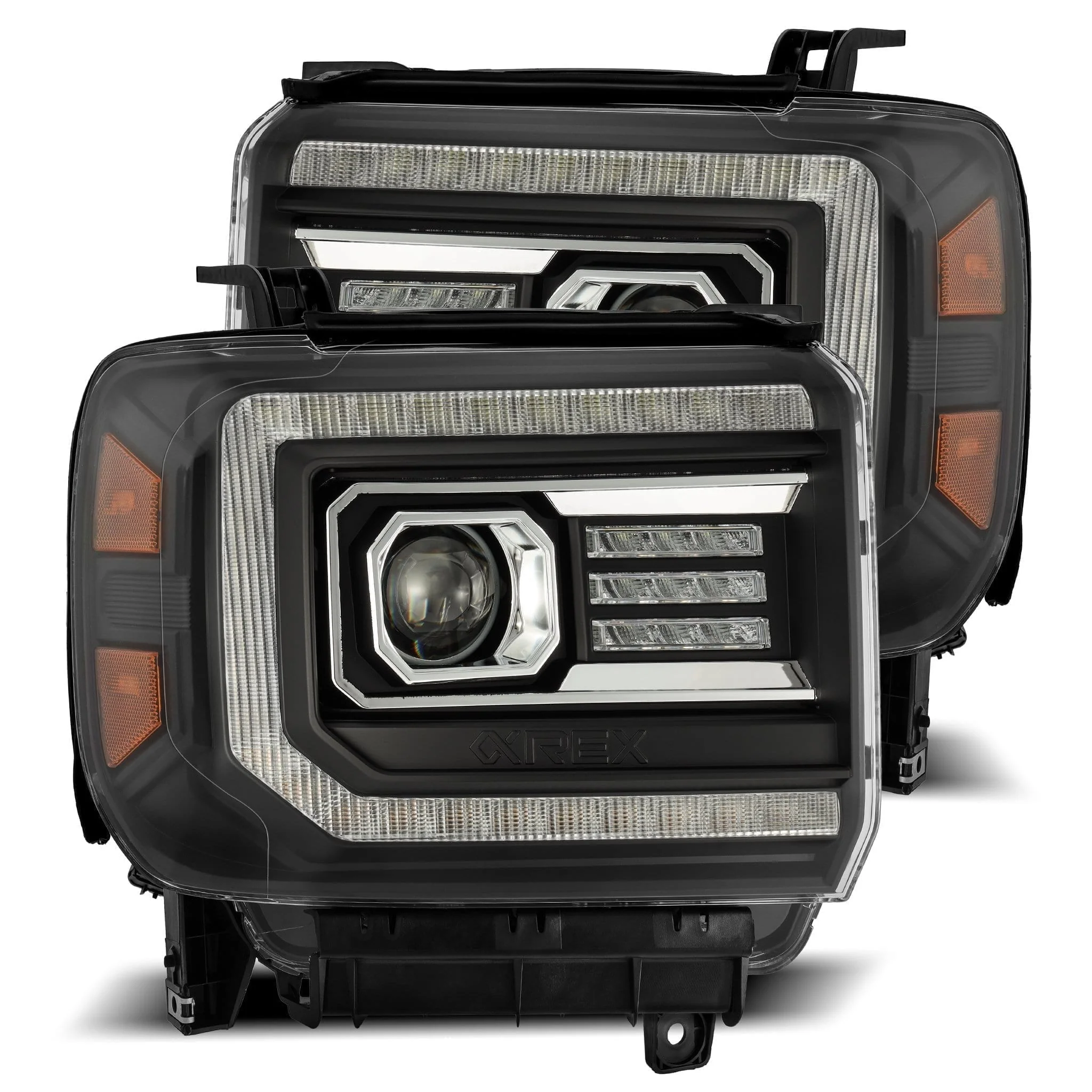 2014-2018 GMC Sierra LUXX-Series LED Projector Headlights Black Alpha-Rex 880615