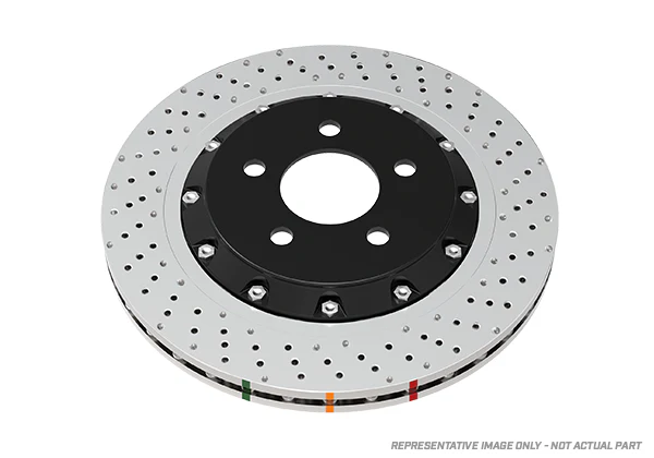 2015-2016 Jeep Grand Cherokee & More | DBA 5000 Series Fully Assembled 2-Piece Cross-Drilled/Dimpled Brake Rotor [Front] | DBA52632BLKXD