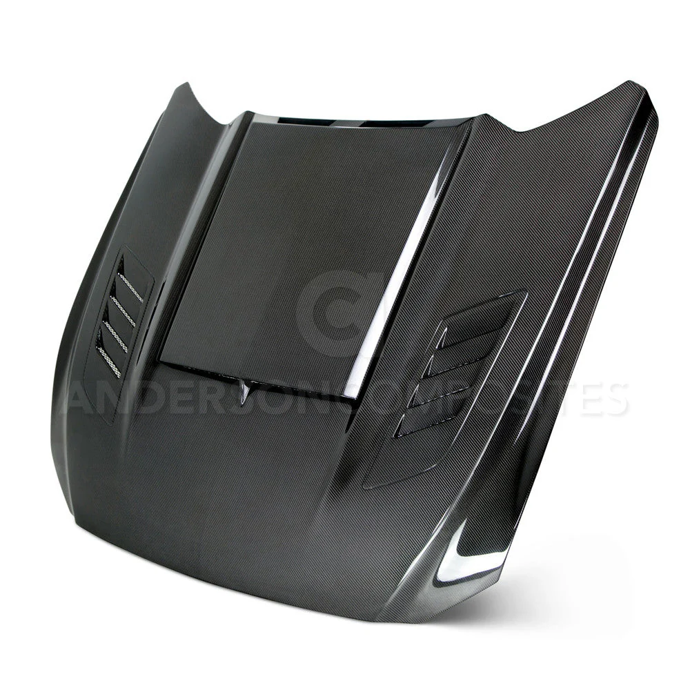 2015-2020 Ford Mustang  Double Sided Hood- Anderson Composites - AC-HD15FDMU-AB-DS