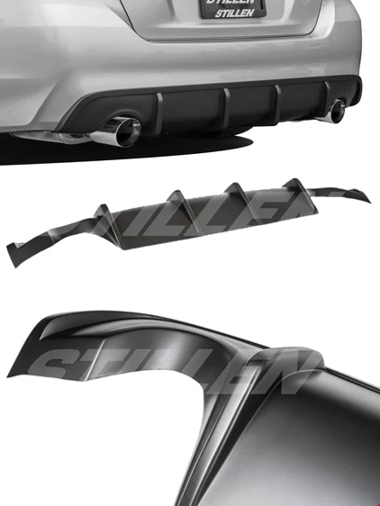 2016-2018 Nissan Altima - STILLEN Rear Diffuser [Matte Black] - KB13158MB