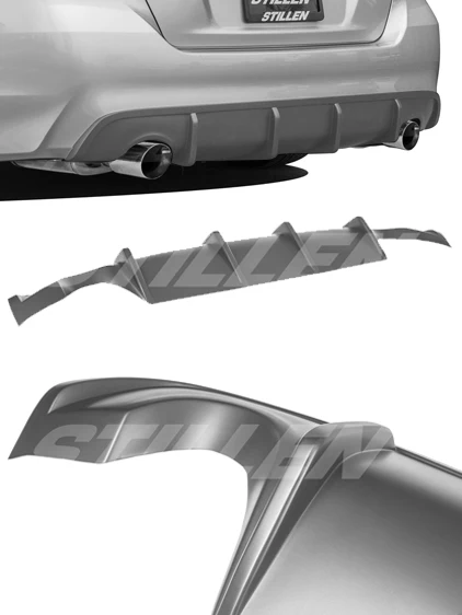 2016-2018 Nissan Altima - STILLEN Rear Diffuser [Unpainted] - KB13158