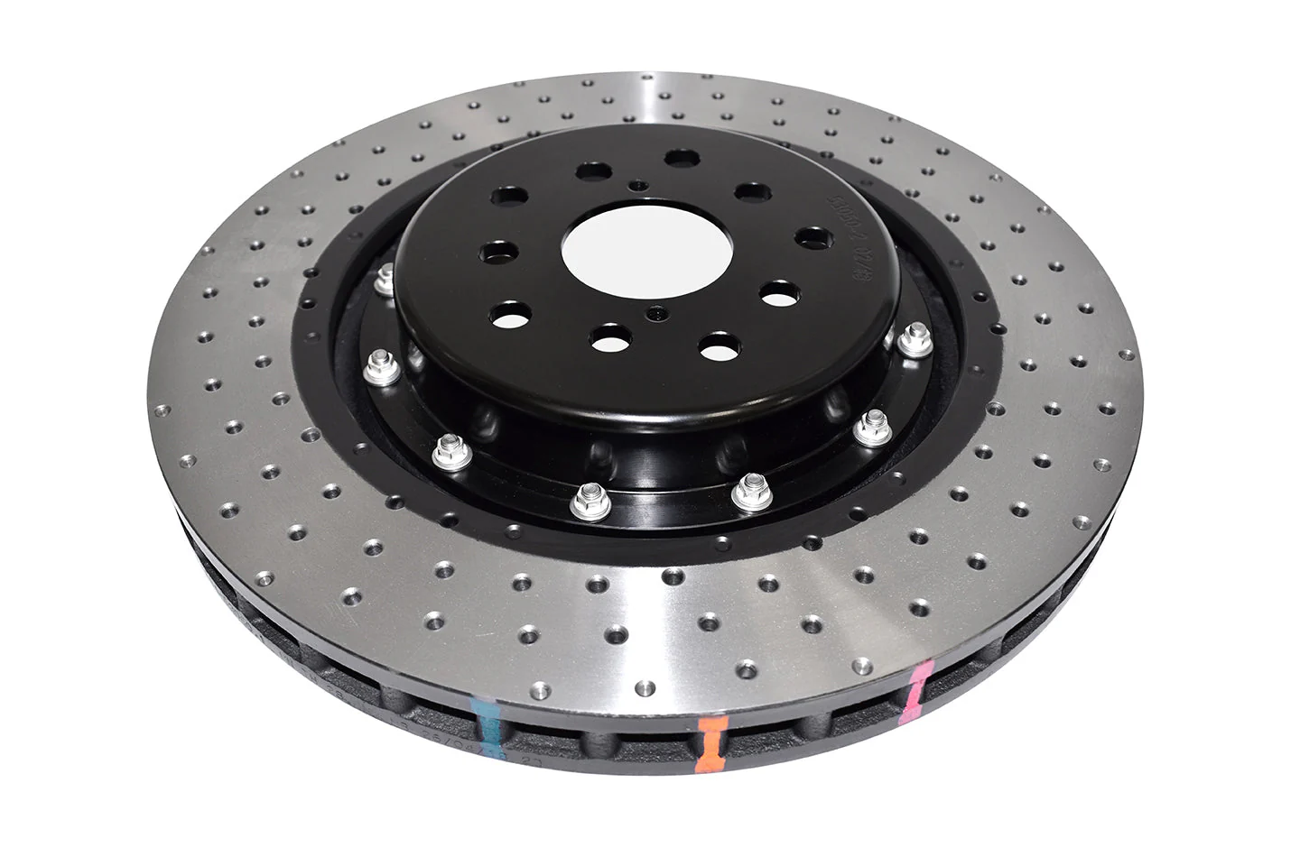 2018 Subaru WRX & More | DBA 5000 Series Fully Assembled 2-Piece Cross-Drilled/Dimpled Brake Rotor [Front] | DBA53050BLKXD-10