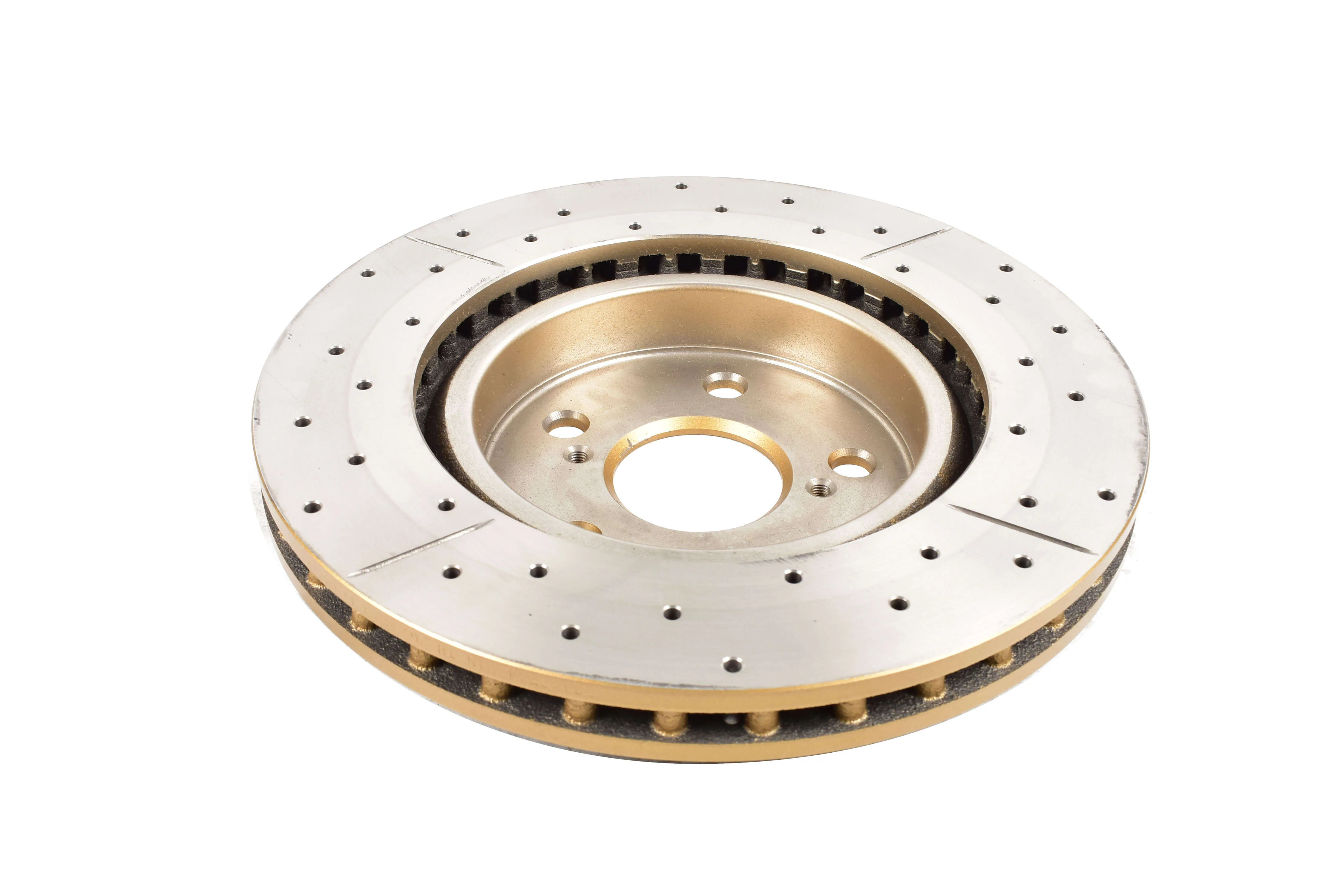 2021-2022 Toyota Avalon & More | DBA Street Series Gold Cross-Drilled/Slotted Brake Rotor [Front] | DBA2744X - Image 3