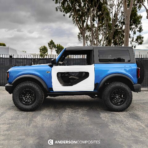 2021-2024 Ford Bronco 2DR Fiberglass Halo Doors With Carbon Fiber Inserts - Anderson Composites - AC-DD21FDBR2D-HA-PC - Image 8