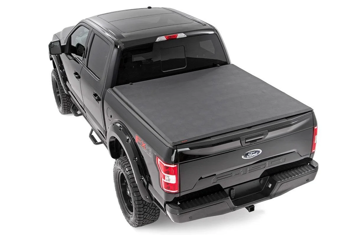Bed Cover | Tri Fold | Soft | 5'7" Bed | Ford F-150 2WD/4WD | 2015-2020 | Rough Country | 41515550A - Image 2