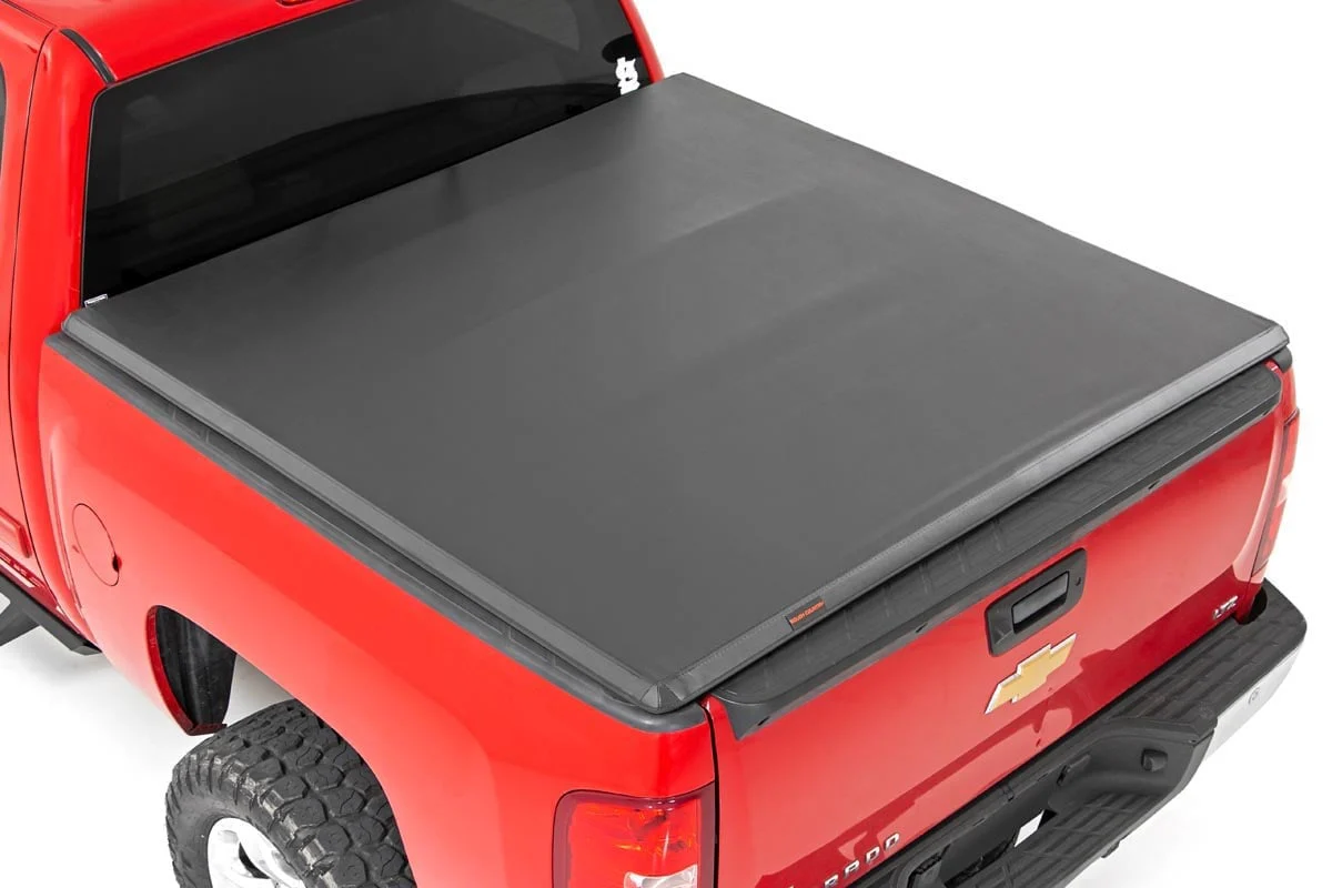 Bed Cover | Tri Fold | Soft | 5'9" Bed | Chevrolet Silverado/GMC Sierra 1500 | 2007-2013 | Rough Country | 41207550A