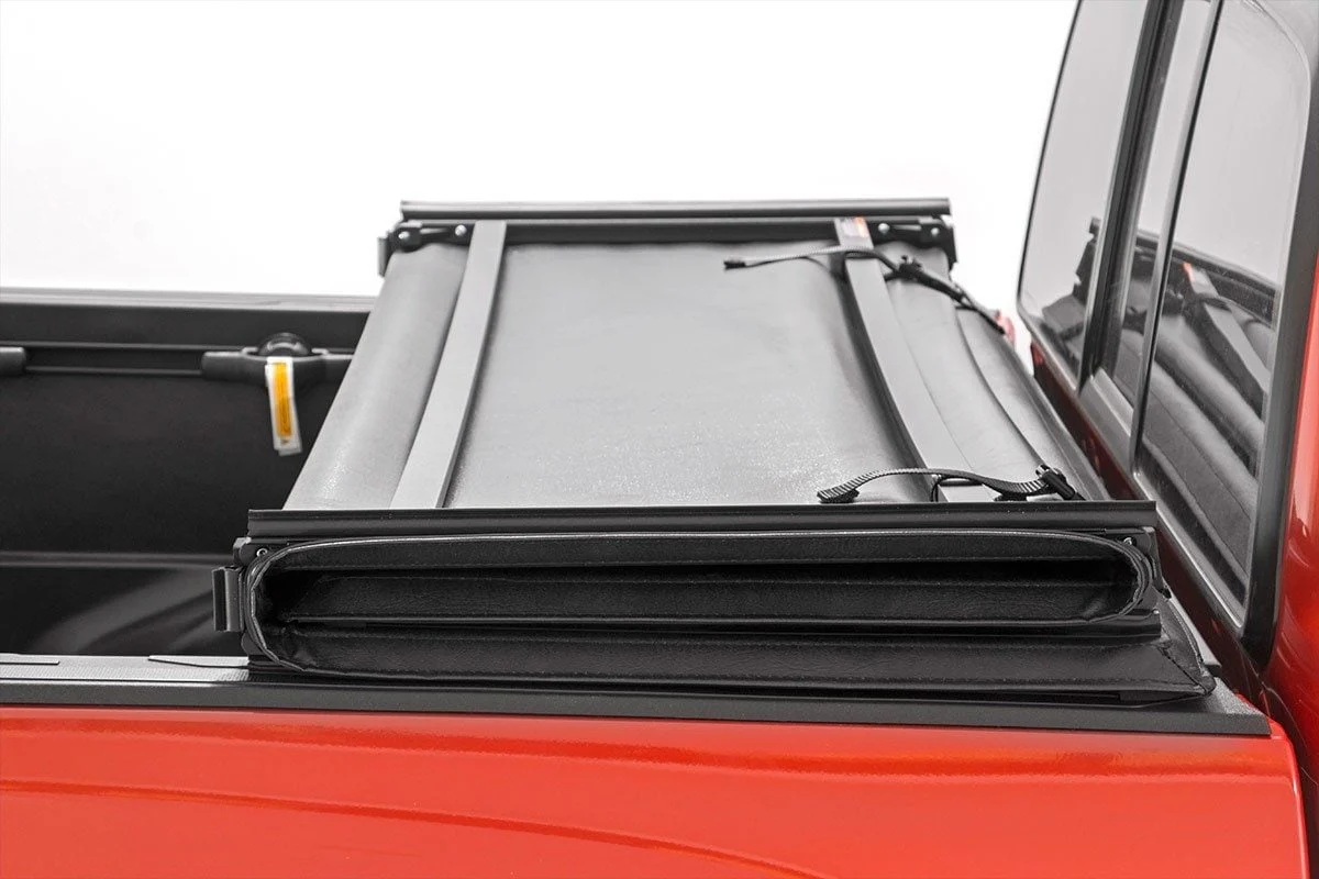 Bed Cover | Tri Fold | Soft | 6'7" Bed | Ford F-150 /F-150 Lightning | 2021-2022 | Rough Country | 41521650A - Image 4