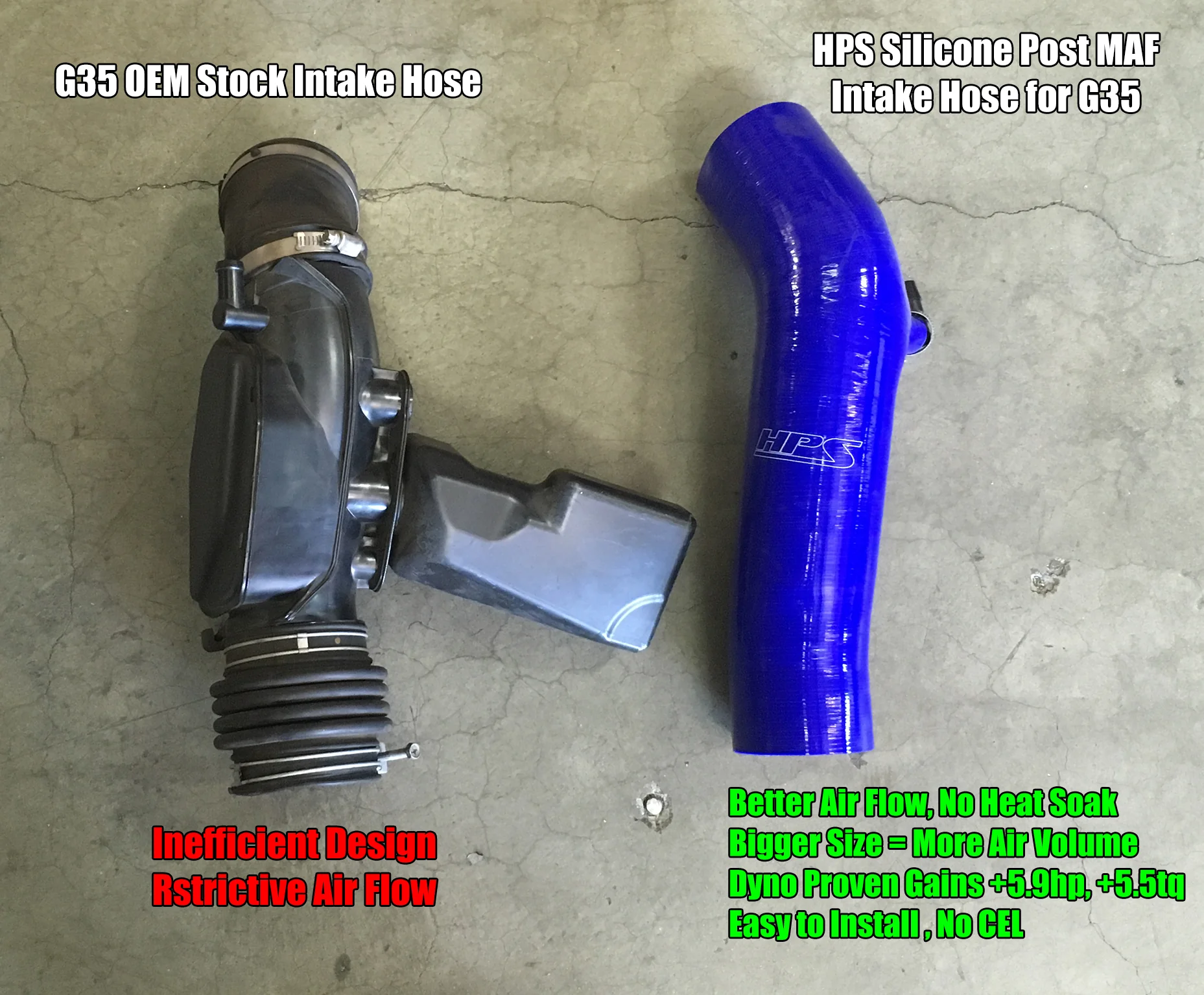 HPS 57-1592-BLK-1 Infiniti 2003-2007 G35 Coupe 3.5L V6-Intake Hose - Image 5