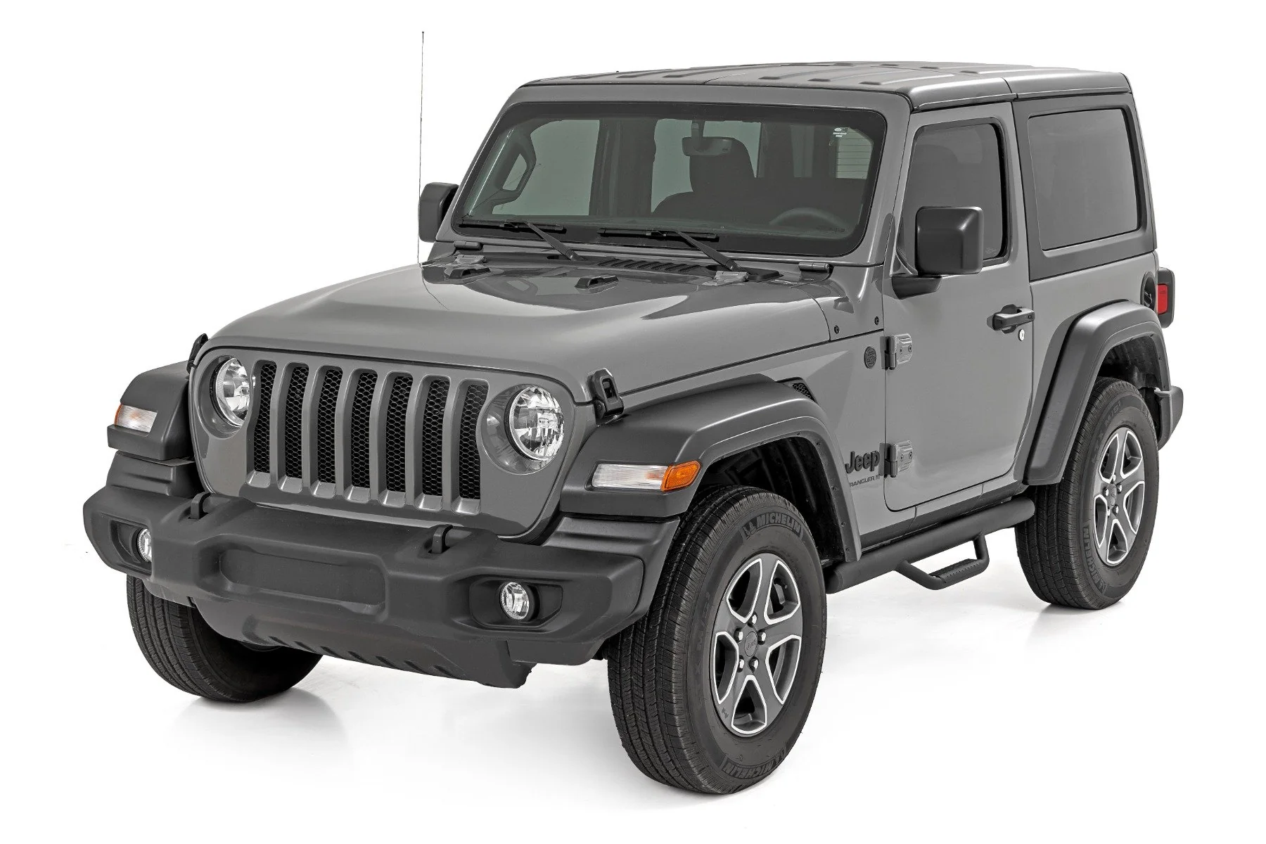 Nerf Steps | Full Length | 2 Door | Jeep Wrangler JL 4WD | 2018-2021 | Rough Country | RCJ1846B - Image 4