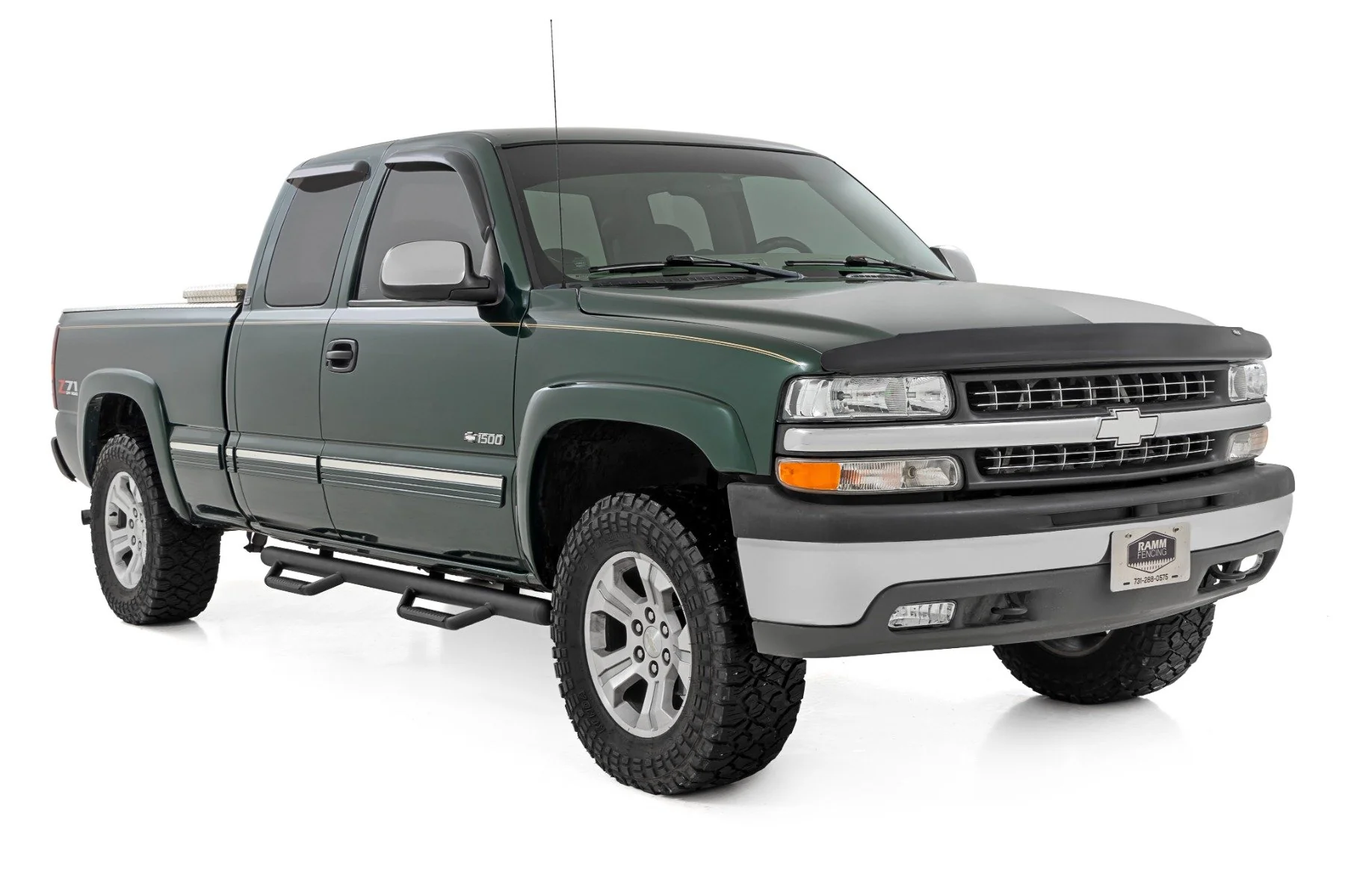 Nerf Steps | Full Length | Ext | 6.5 Ft Bed | Chevrolet Silverado/GMC Sierra 1500/2500HD | 1999-2006 | Rough Country | RCC9989QCB - Image 2