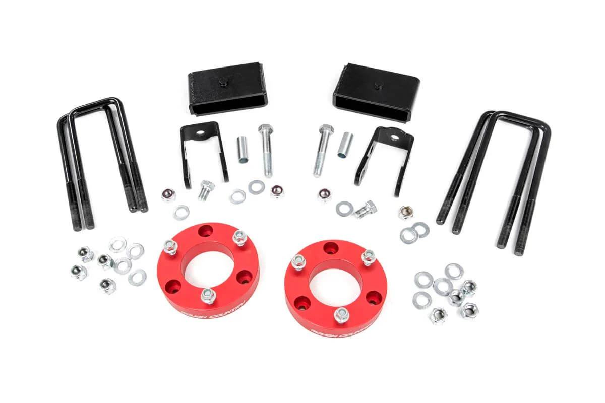2 Inch Lift Kit | Red Spacers | Nissan Titan XD 2WD/4WD | 2016-2021 | Rough Country | 868RED