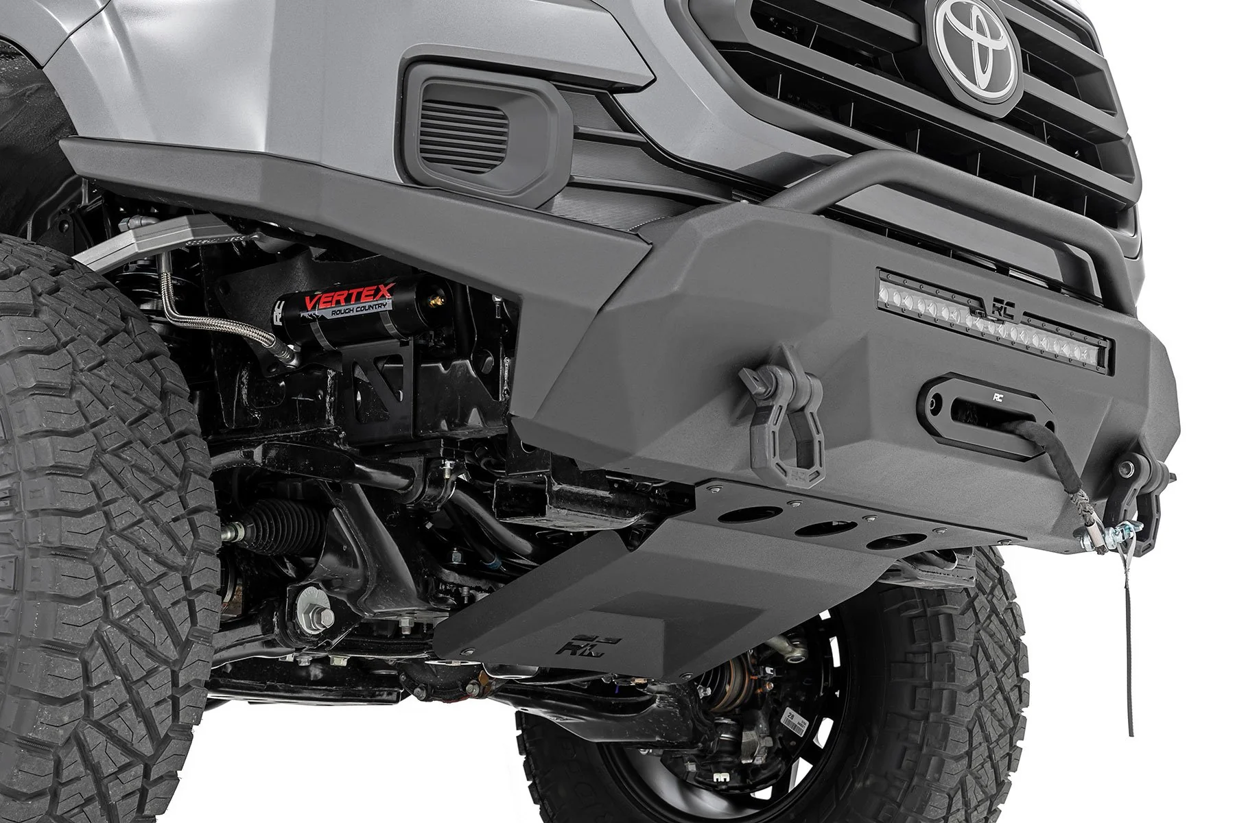 Front Bumper | High Clearance | 12000-Lb Pro Series Winch | Synthetic Rope Toyota Tacoma 4WD | 2016-2022 | Rough Country | 10717 - Image 3