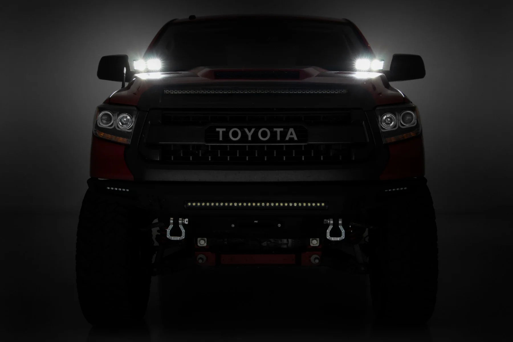 LED Light | Ditch Mount | Dual 2" Black Pairs | Spot | Toyota Tundra | 2014-2021 | Rough Country | 70835 - Image 5