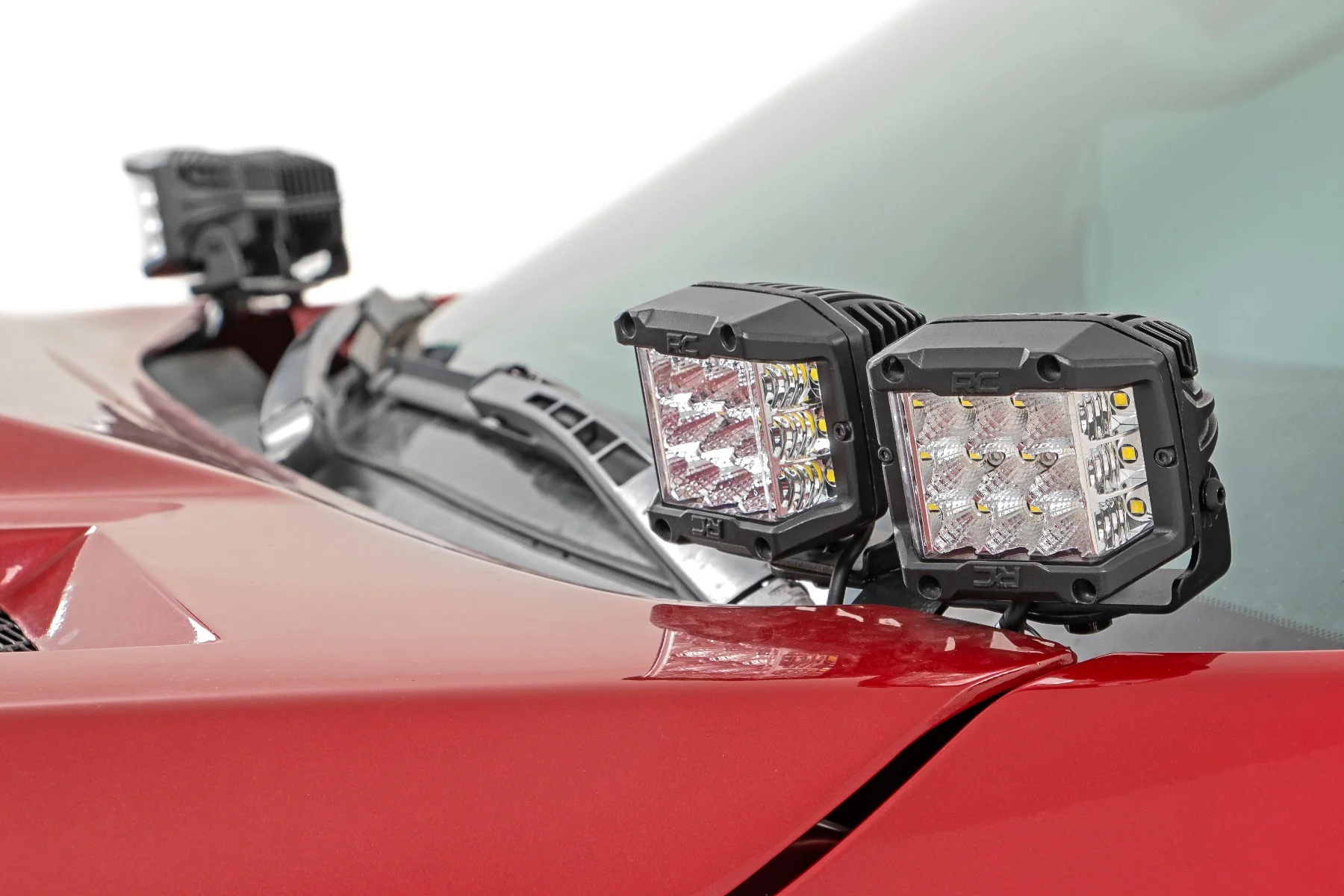 LED Light | Ditch Mount | Dual 2" Black Pairs | White DRL | Toyota Tundra | 2014-2021 | Rough Country | 70837 - Image 2