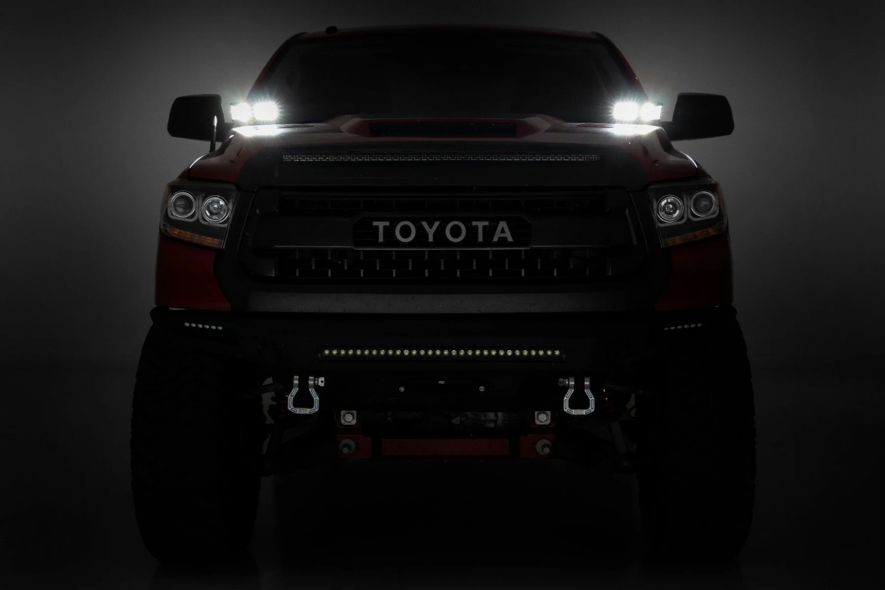 LED Light | Ditch Mount | Dual 2" Black Pairs | White DRL | Toyota Tundra | 2014-2021 | Rough Country | 70837 - Image 5