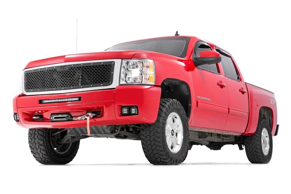 LED Light | Fog Mount | Dual 2" Black Pairs | Chevy Silverado 1500/2500HD/3500HD 2WD/4WD | 2007-2013 | Rough Country | 70762 - Image 2