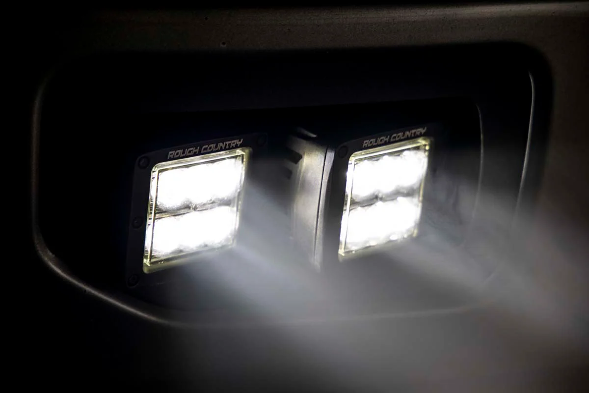 LED Light | Fog Mount | Dual 2" Black Pairs | SAE | Ford F-150 | 2015-2017 | Rough Country | 70831 - Image 5