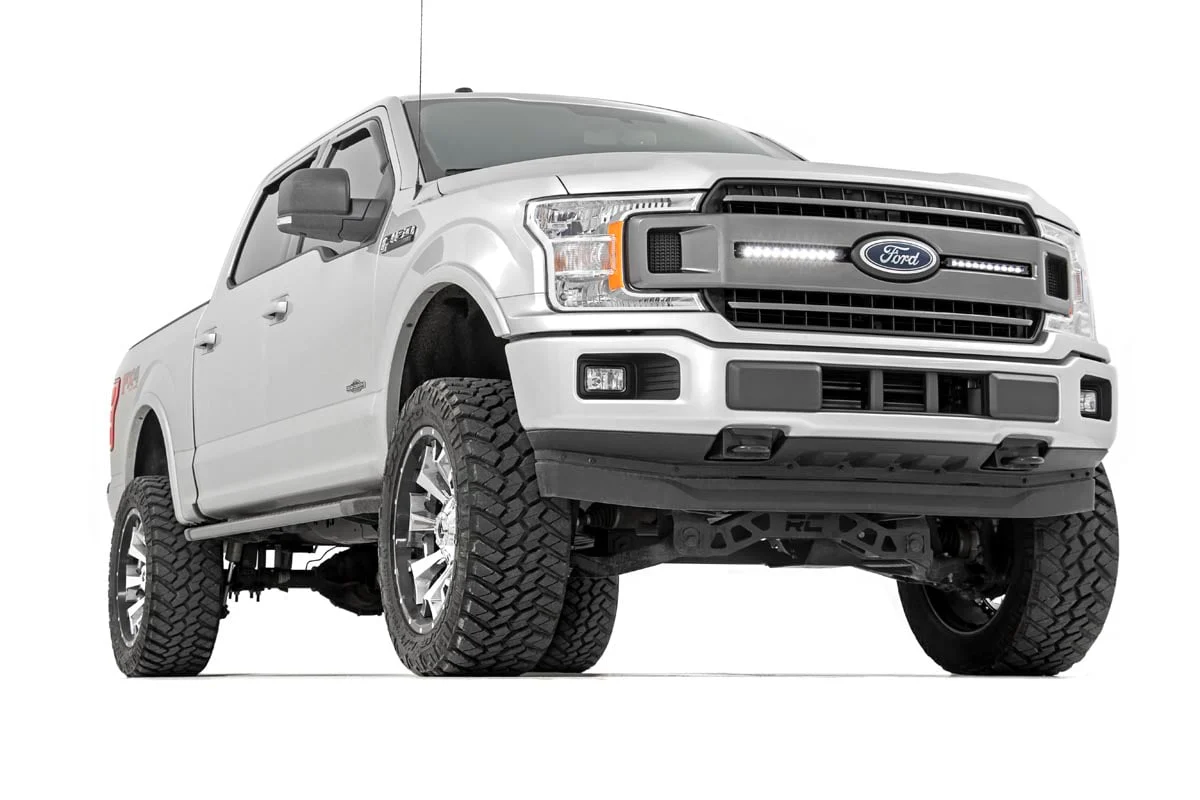 LED Light | Grille Mount | 10" Black Slimline Pair | Ford F-150 | 2018-2020 | Rough Country | 70808 - Image 3