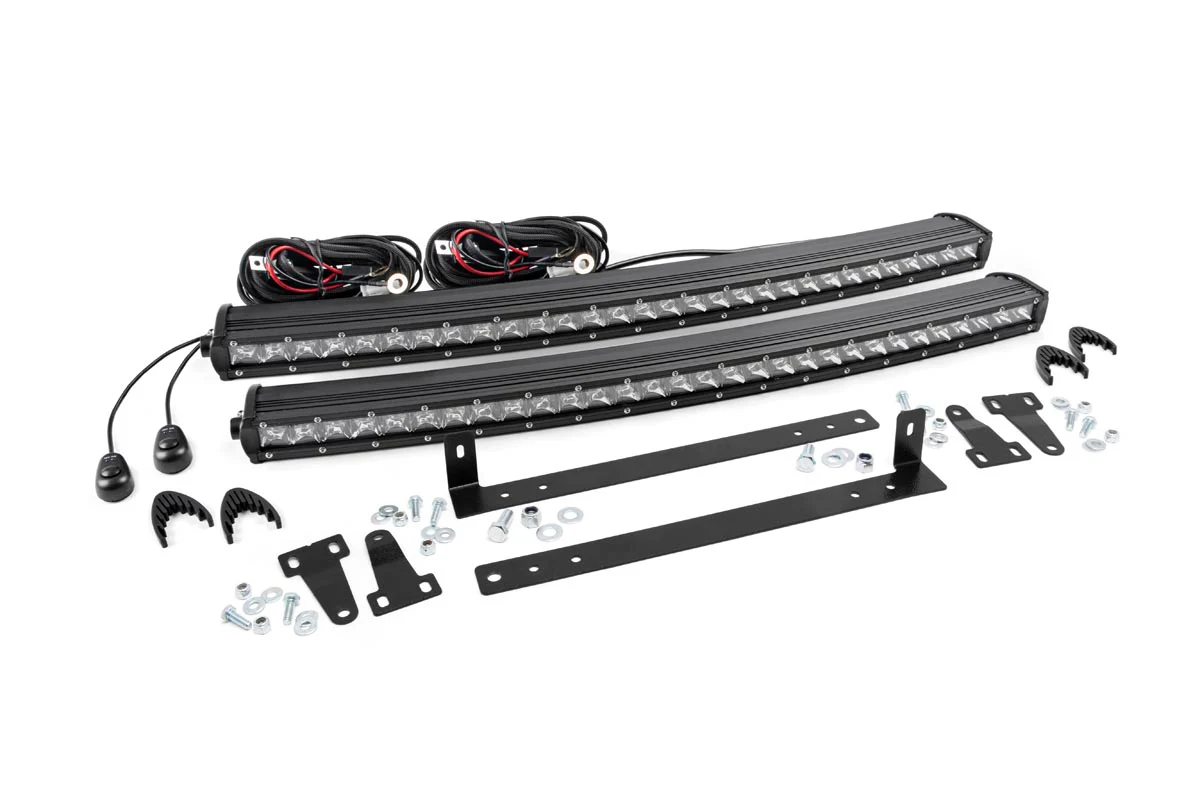 LED Light | Grille Mount | Dual 30" Chrome Single Row | Ford F-150 | 2009-2014 | Rough Country | 70660