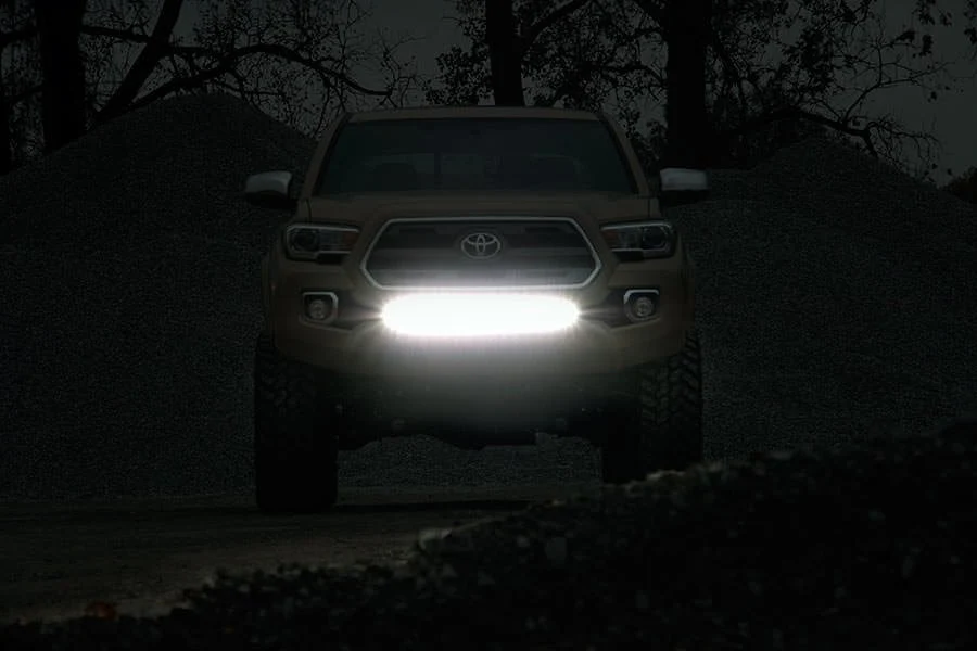 LED Light | Lower Grille Mnt | 30" Black Single Row | Toyota Tacoma | 2016-2022 | Rough Country | 70668 - Image 4
