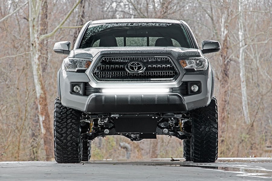 LED Light | Lower Grille Mnt | 30" Black Single Row | Toyota Tacoma | 2016-2022 | Rough Country | 70668 - Image 6
