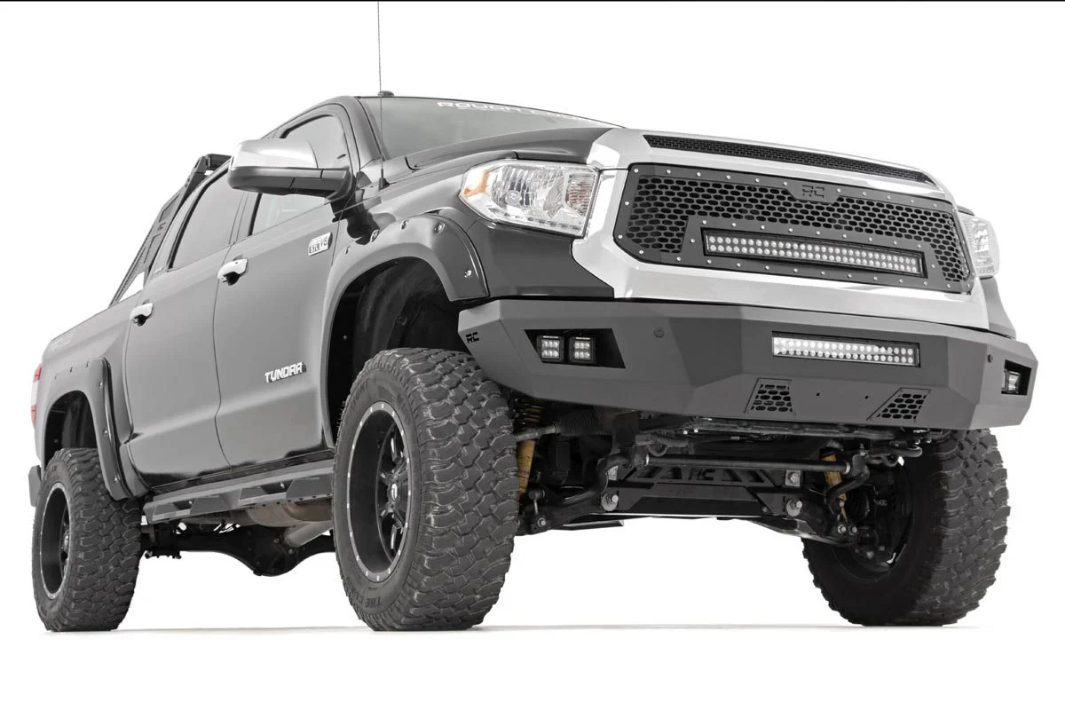 Mesh Grille | 30" Dual Row LED | Black | Amber DRL | Toyota Tundra | 2014-2017 | Rough Country | 70224 - Image 4
