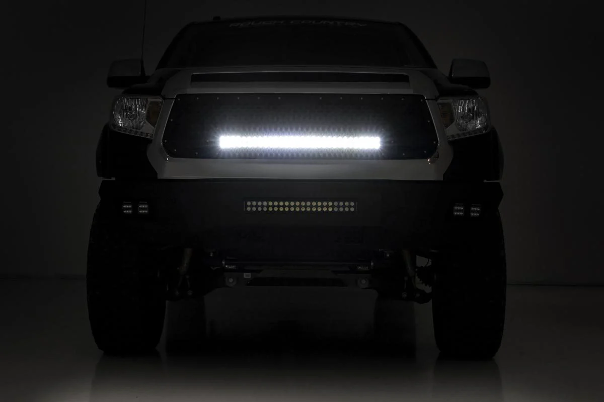 Mesh Grille | 30" Dual Row LED | Black | Amber DRL | Toyota Tundra | 2014-2017 | Rough Country | 70224 - Image 5