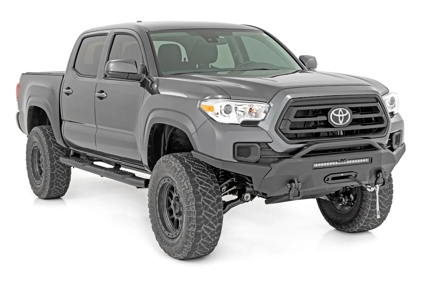 Oval Nerf Step | Double Cab | Black | Toyota Tacoma 2WD/4WD | 2005-2022 | Rough Country | 21008 - Image 2