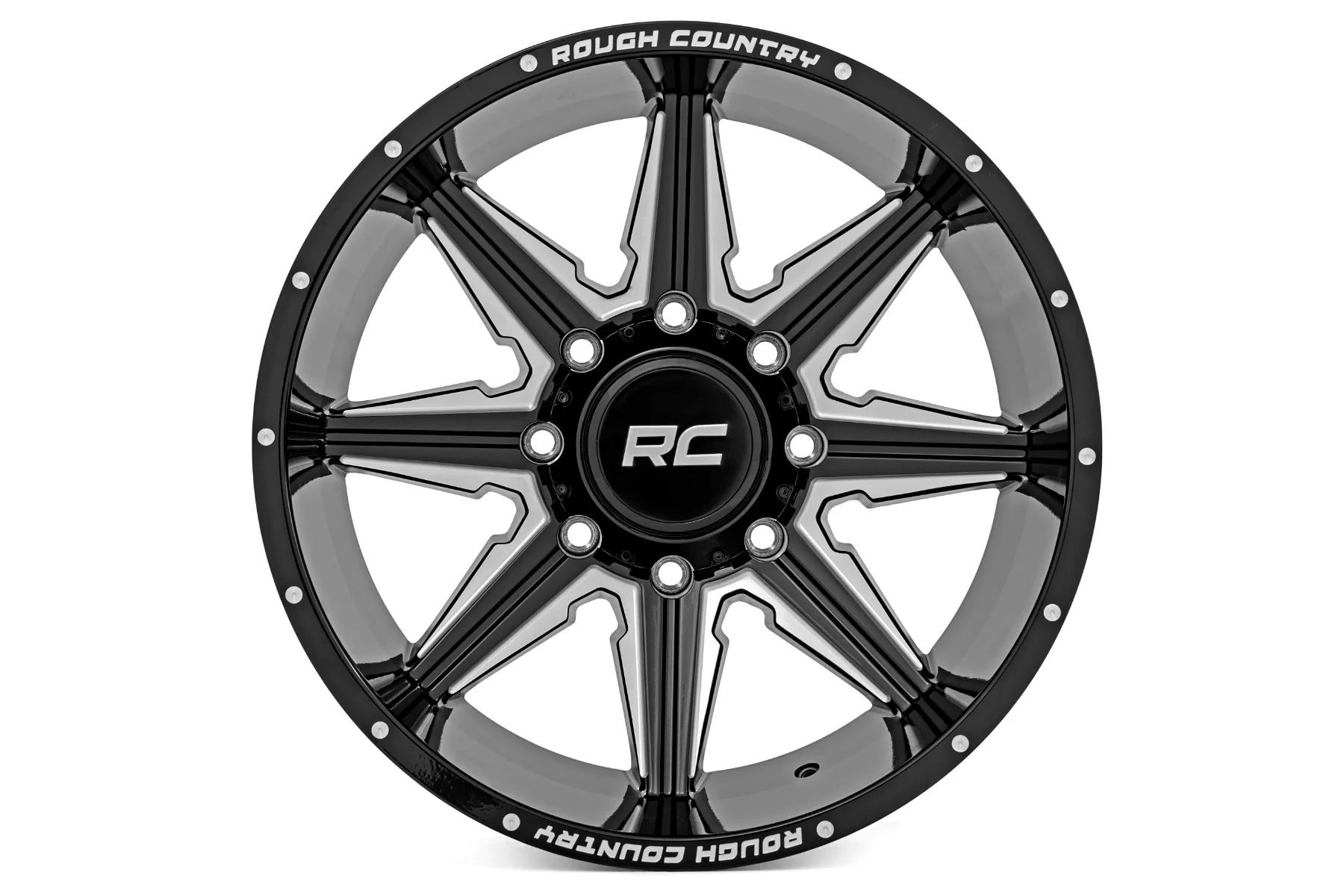 Rough Country 91M Series Wheel | One-Piece | Gloss Black | 20x12 | 8x180 | -44mm | 2011-2019 | 91201206M - Image 2
