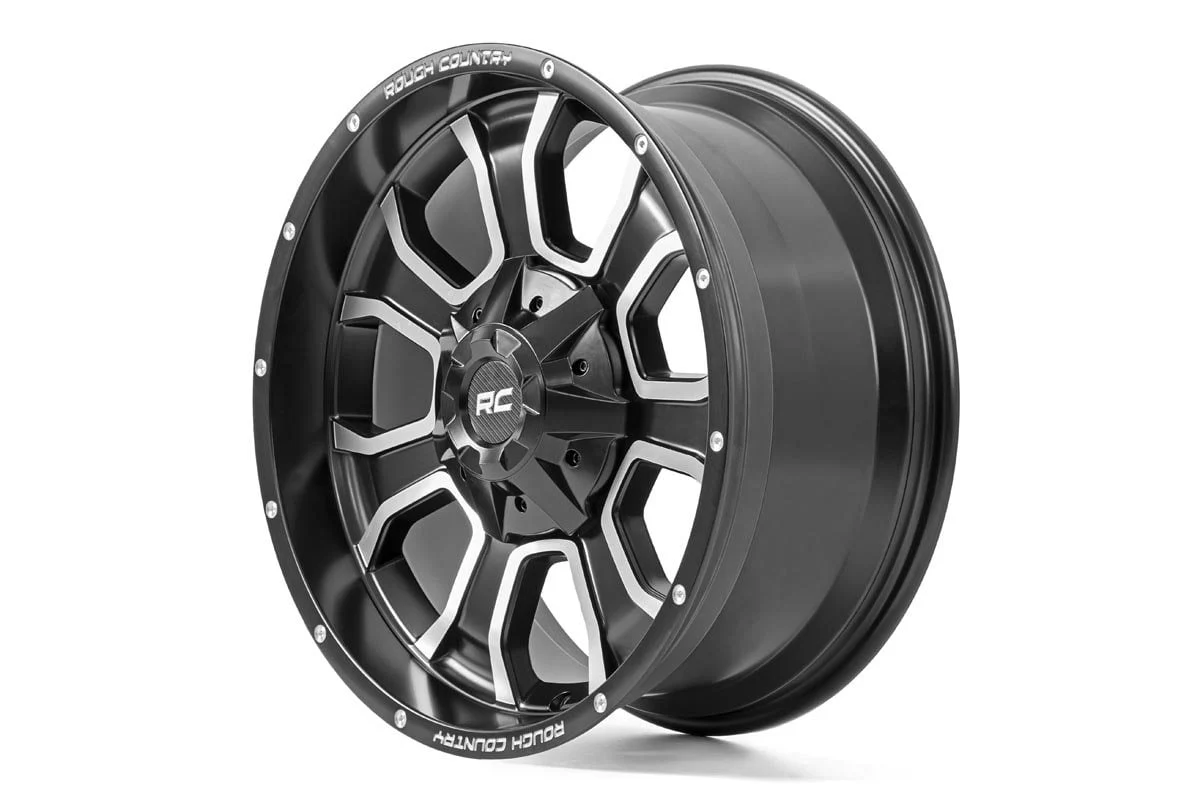 Rough Country 93 Series Wheel | One-Piece | Machined Black | 20x9 | 6x5.5/6x135 | 0mm | 2002-2006 | 93209012 - Image 3