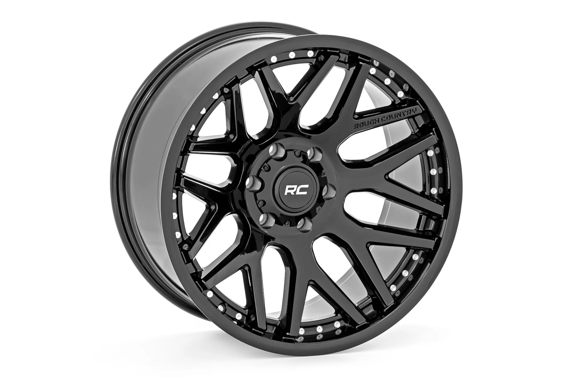 Rough Country 95 Series Wheel | One-Piece | Gloss Black | 20x10 | 8x180 | -19mm | 2011-2019 | 95201006