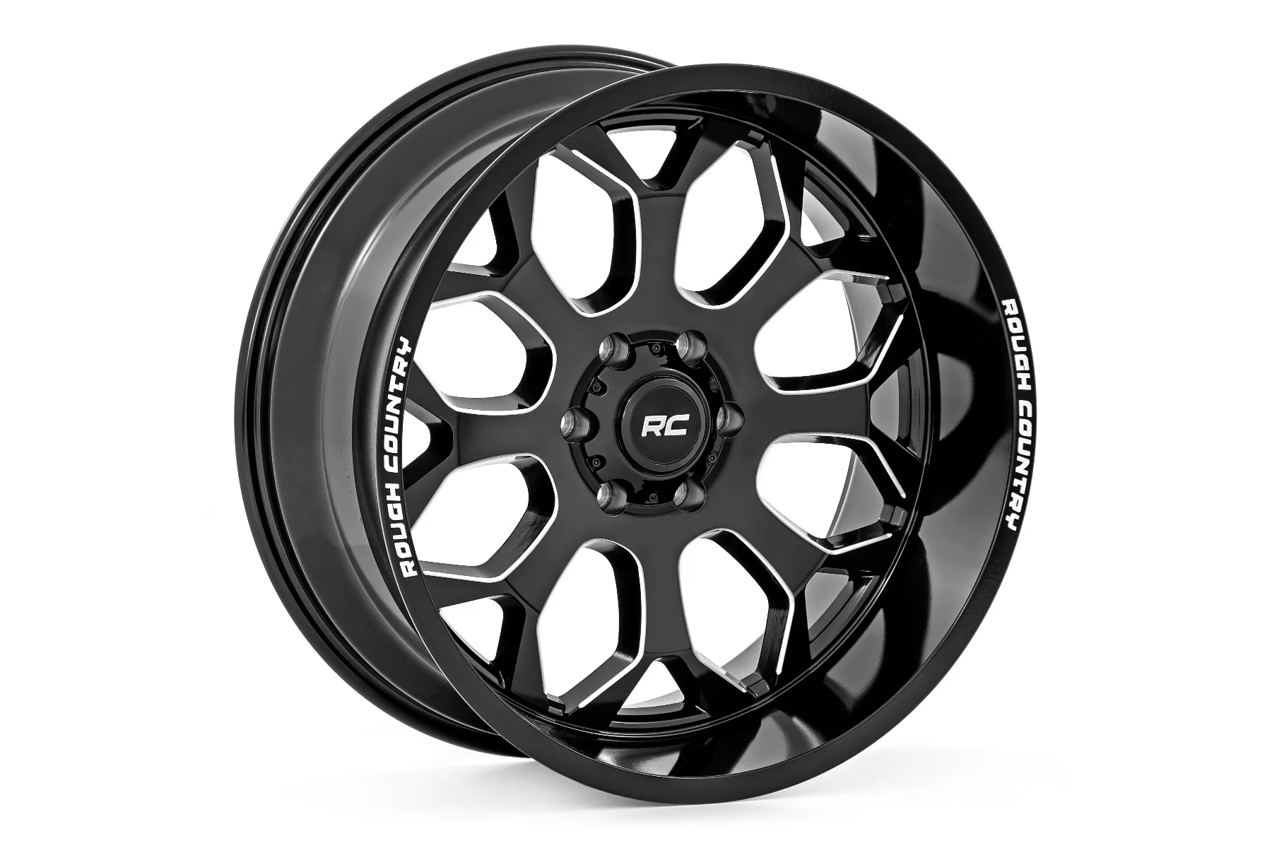 Rough Country 96 Series Wheel | One-Piece | Gloss Black | 20x10 | 8x6.5 | -19mm | 1988-2000 |  96201010