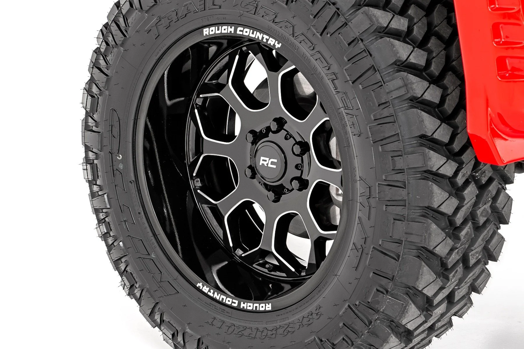 Rough Country 96 Series Wheel | One-Piece | Gloss Black | 22x10 | 6x5.5 | -19mm | 2002-2006 |  96221012 - Image 6